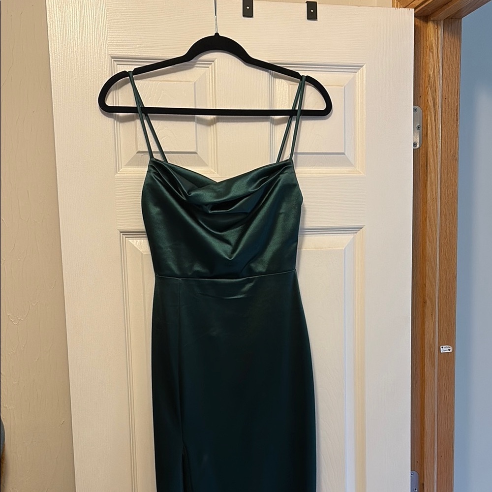 Windsor Green Velvet Slip Dress Cowl Neck Wedding Prom
